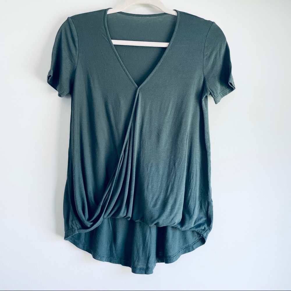 NORDSTROM | Blue Green Surplice Short Sleeve